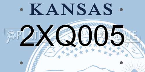 2XQ005 Kansas License Plate