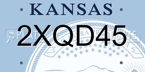 2XQD45 Kansas License Plate