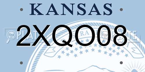 2XQO08 Kansas License Plate