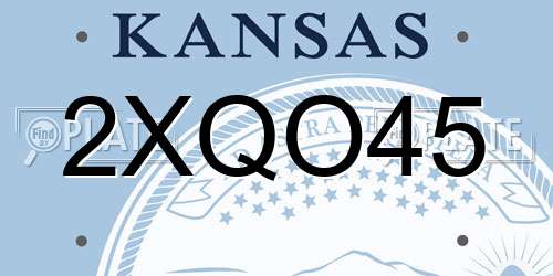 2XQO45 Kansas License Plate