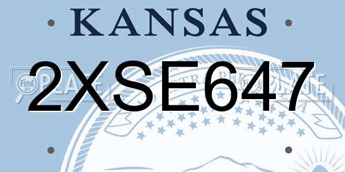 2XSE647 Kansas License Plate