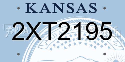 2XT2195 Kansas License Plate