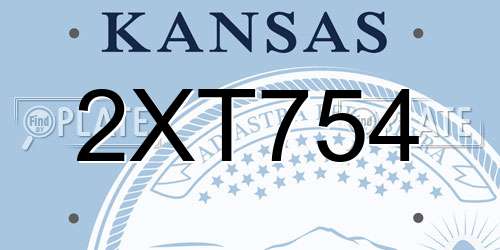 2XT754 Kansas License Plate