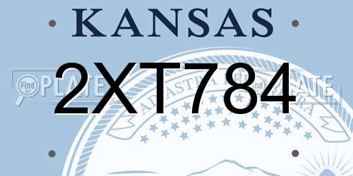 2XT784 Kansas License Plate