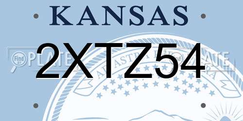 2XTZ54 Kansas License Plate