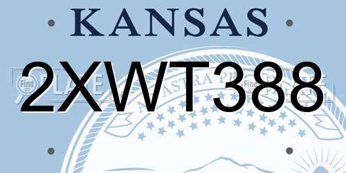 2XWT388 Kansas License Plate