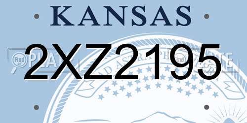 2XZ2195 Kansas License Plate