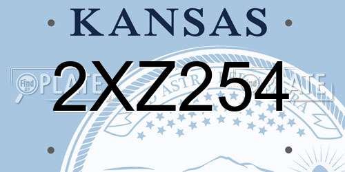 2XZ254 Kansas License Plate