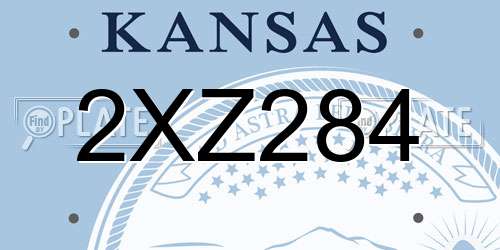 2XZ284 Kansas License Plate