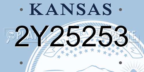 2Y25253 Kansas License Plate