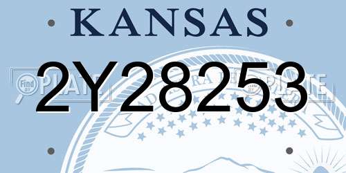 2Y28253 Kansas License Plate