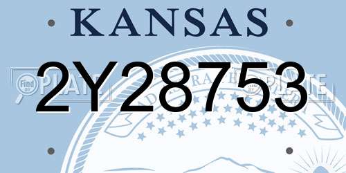 2Y28753 Kansas License Plate