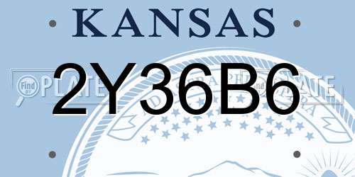 2Y36B6 Kansas License Plate