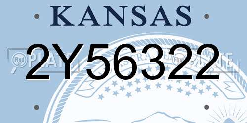 2Y56322 Kansas License Plate