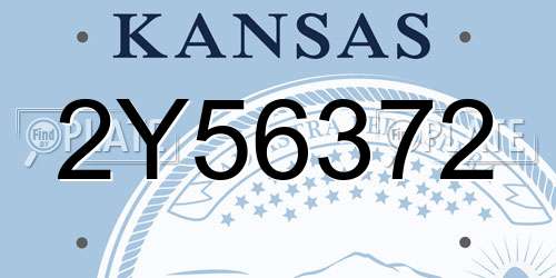 2Y56372 Kansas License Plate