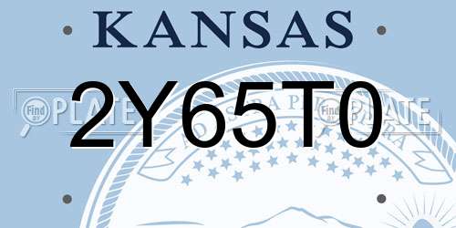 2Y65T0 Kansas License Plate