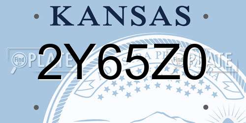 2Y65Z0 Kansas License Plate