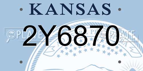 2Y6870 Kansas License Plate