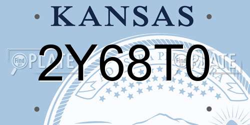 2Y68T0 Kansas License Plate
