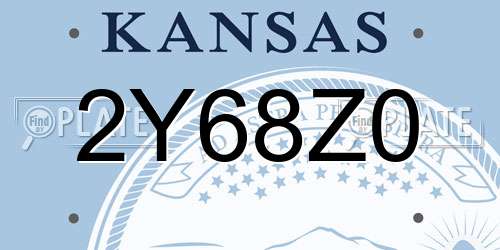 2Y68Z0 Kansas License Plate