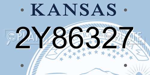 2Y86327 Kansas License Plate