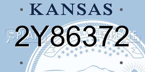 2Y86372 Kansas License Plate