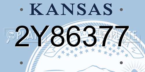 2Y86377 Kansas License Plate
