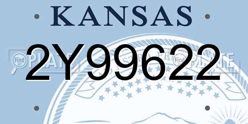 2Y99622 Kansas License Plate