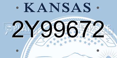 2Y99672 Kansas License Plate