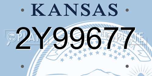 2Y99677 Kansas License Plate