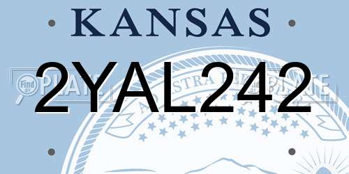 2YAL242 Kansas License Plate