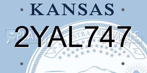 2YAL747 Kansas License Plate
