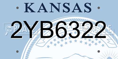 2YB6322 Kansas License Plate