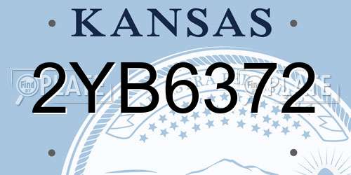2YB6372 Kansas License Plate