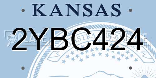 2YBC424 Kansas License Plate