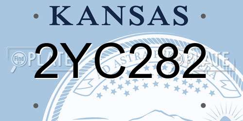 2YC282 Kansas License Plate