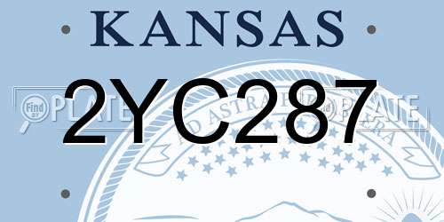 2YC287 Kansas License Plate