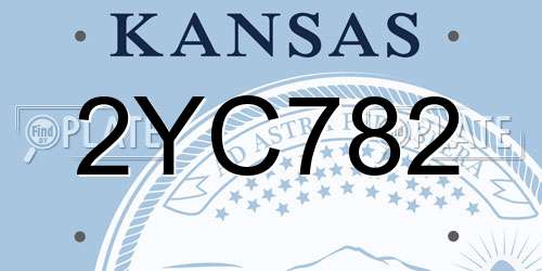 2YC782 Kansas License Plate