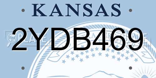 2YDB469 Kansas License Plate