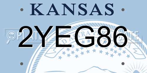 2YEG86 Kansas License Plate