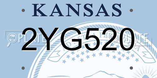 2YG520 Kansas License Plate