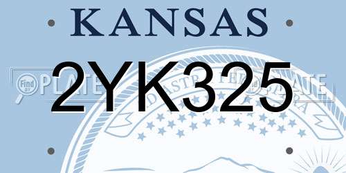 2YK325 Kansas License Plate