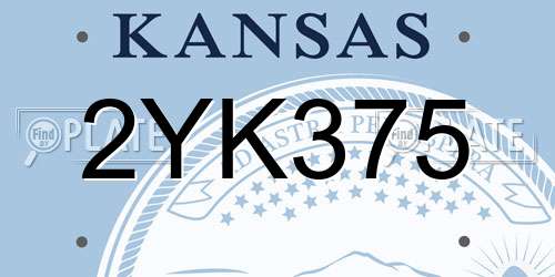 2YK375 Kansas License Plate