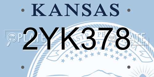 2YK378 Kansas License Plate