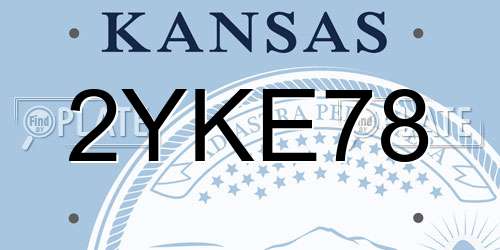 2YKE78 Kansas License Plate