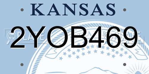 2YOB469 Kansas License Plate
