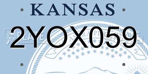2YOX059 Kansas License Plate