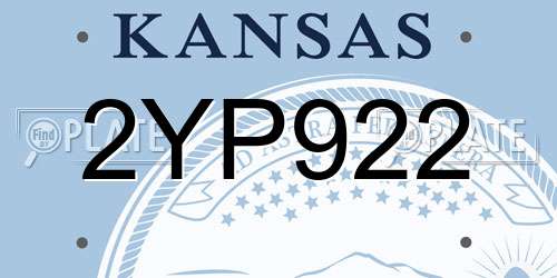 2YP922 Kansas License Plate