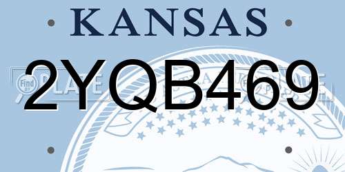 2YQB469 Kansas License Plate