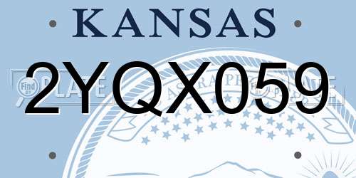 2YQX059 Kansas License Plate